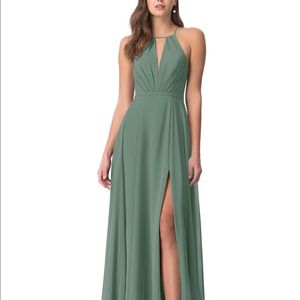Azazie Evalleen Dress in color Eucalyptus